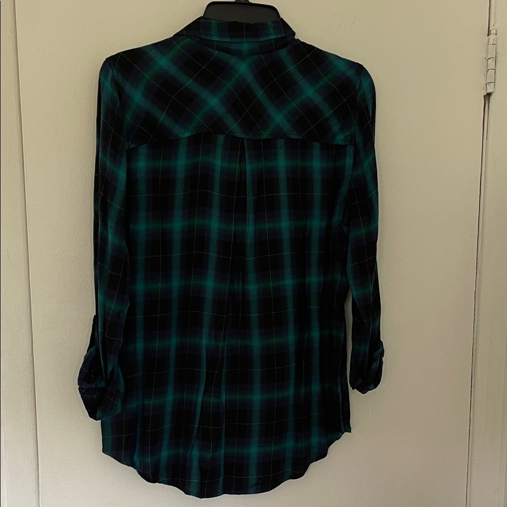 Lucky Brand Black, Blue and Green Plaid Button Down Shirt - Picture 3 of 7